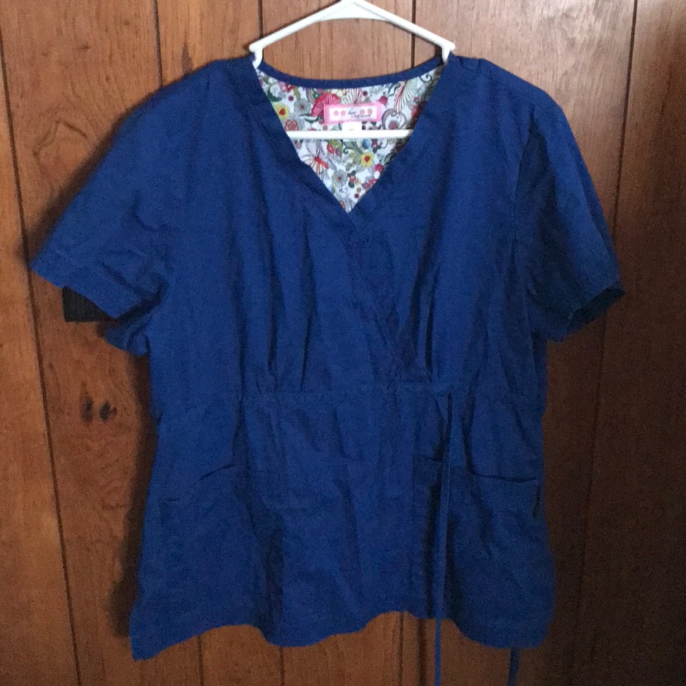 Blue scrub top